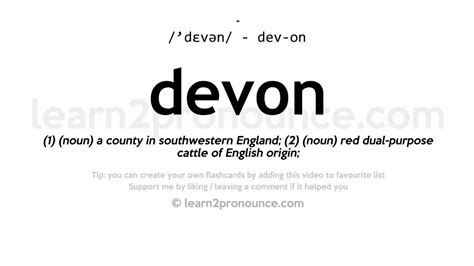Pronunciation Of Devon Definition Of Devon Youtube