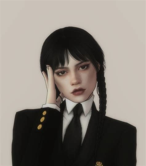 Wednesday Addams From Wednesday The Sims 4 By Sentlpede In 2022 Sims