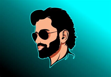 Create Minimalist Flat Line Vector Avatar Gaming Or