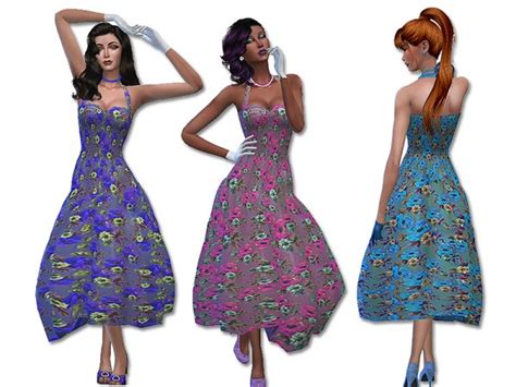 The Sims Resource Retro Dress By Simalicious • Sims 4 Downloads