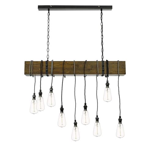You can use primed lumber or hardwood. Wooden Beam Ceiling Pendant Light Farmhouse Style W/ 9 ...