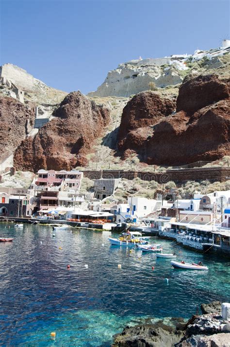 Amoudi Bay Oia Santorini Greek Island Stock Image Image Of Greece