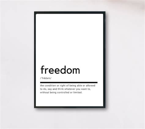 Freedom Definition Printable Wall Art Freedom Poster Etsy