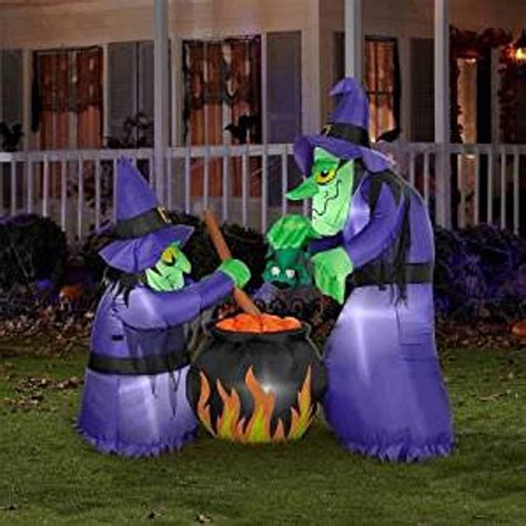 Gemmy 6h X 4w Airblown Halloween Inflatable Double Bubble Witches