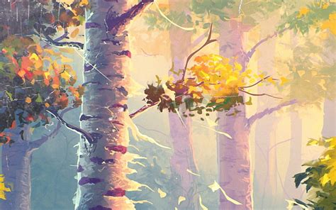Autumn Forest Art Fantasy Tree Luminos Toamna Yellow Hd