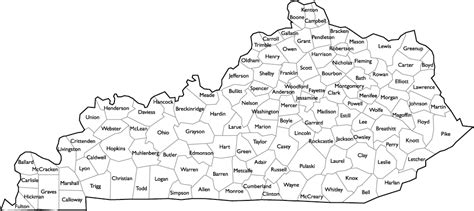 County Map Of Kentucky