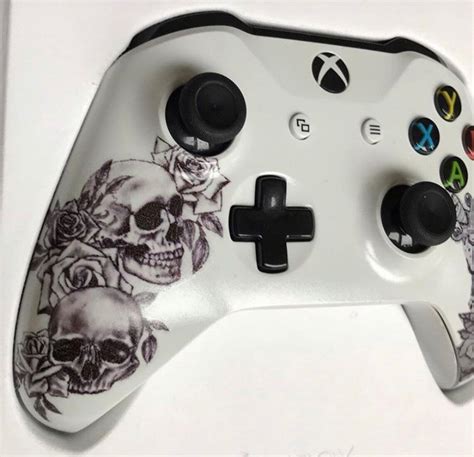 Custom Xbox One Wireless Controller Skull And Rose Tattoo Etsy
