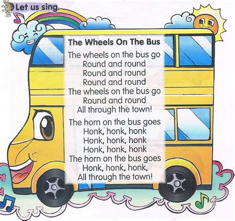 English Bee Learning Corner The Wheels On The Bus