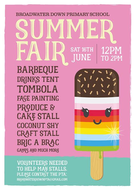 Broadwater Down Primary School Summer Fair 2018 Poster By Domonic