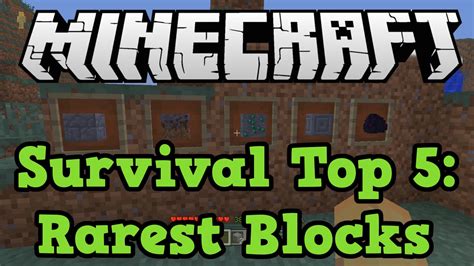 Maybe you would like to learn more about one of these? Minecraft Xbox One / PS4 - Top 5 Rarest Blocks in Survival ...