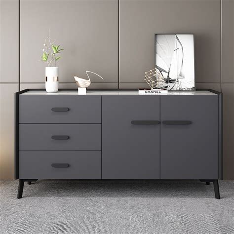 59 Sideboard Buffet Gray Modern Sideboard Cabinet With Storage In Small