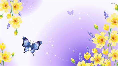 Butterfly And Yellow Flowers Hd Wallpaper