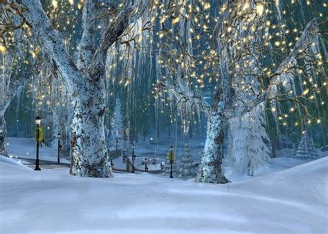 Snow Covered Winter Scene Backdrop Christmas Stage Photography Background