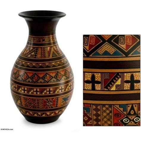 Novica Handpainted Cuzco Vase Vase Hand Painted Cusco