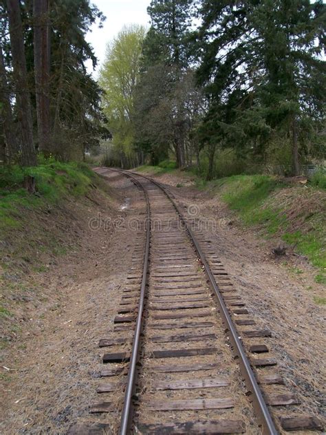 Train Tracks Around A Curve Stock Photo Image Of Transportation Edge