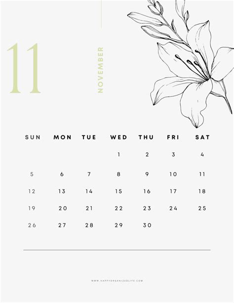 November Calendar For 2023 45 Free Printable Designs