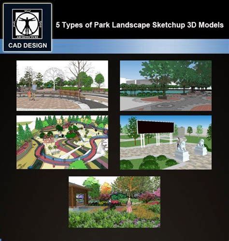 Sketchup 3d Models5 Types Of Park Landscape Sketchup 3d Models V3 3d