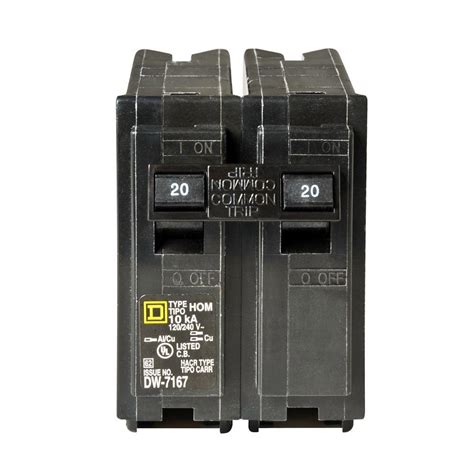 Square D Homeline 20 Amp 2 Pole Circuit Breaker Hom220cp The Home Depot