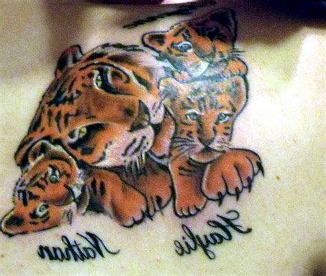 Mother Tiger And Cubs Tattoo Mothertay