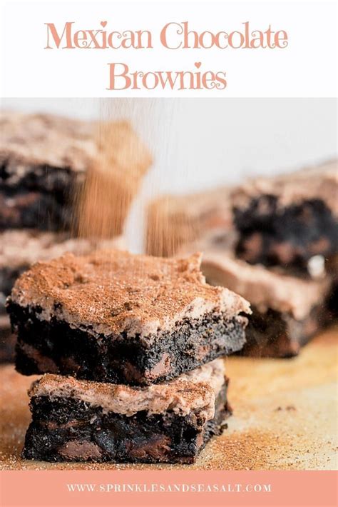 Mexican Chocolate Brownies With Cinnamon Buttercream Frosting Sprinkles And Sea Salt Recipe