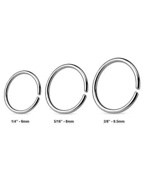 Gold septum rings, circular barbells or retainer styles are also reliable options that provide a modern touch as opposed to basic steel variations. 316L Surgical Steel Seamless Annealed Continuous Nose Ring ...