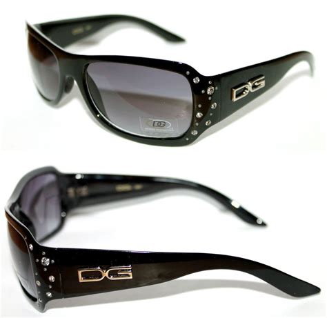 womens dg eyewear boho round sunglasses black rhinestone sparkle designer medium unbranded