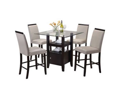 Pilaster Designs 5 Piece Counter Height Dining Set Table And 4 Chairs