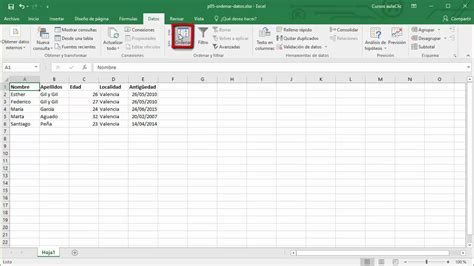 Ordenar En Excel