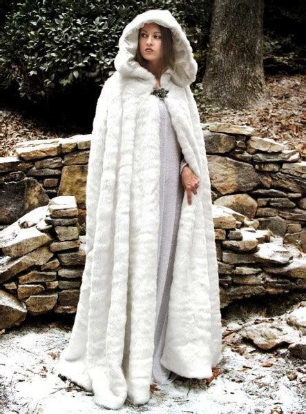 Snow Queens White Cloak With Hood Order Online With Larp Uk