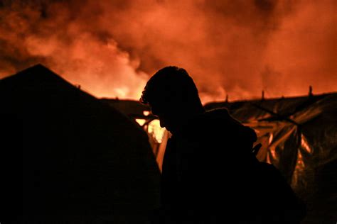 Greeces Moria Refugee Camp Holding 12500 Engulfed In Flames Amid