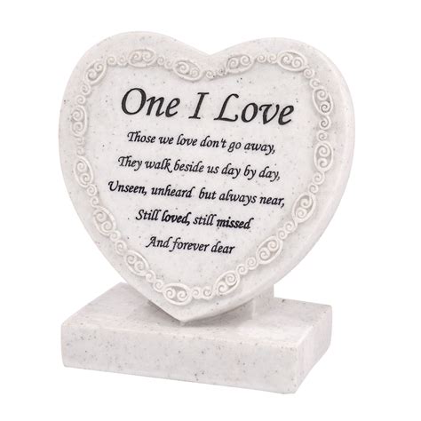 One I Love Heart Shaped Memorial Grave Plaque Cremation Marker