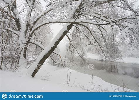Beautiful Winter Scene On Yauza River Stock Photo Image