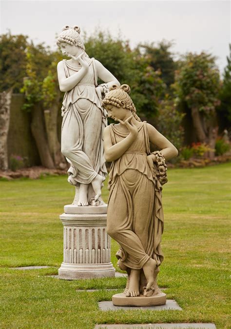Elise Nude Stone Garden Statue On Pedestal