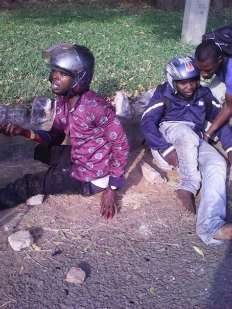 Taxi Driver Knocks Down Armed Robbers On Motorbike