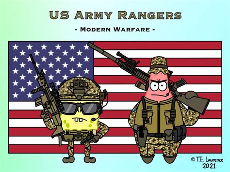 Spongebob And Patrick Us Army Rangers By Te Laurence On Deviantart