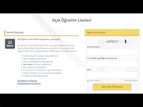 Milli eğitim bakanlığı'nın sistemine giriş yaparak açık lise durumunuzu sınav ve not bilgilerinizi bu şekilde görebilirsiniz. Açık Öğretim Lisesi Öğrenci Girişi Nasıl Yapılır? - YouTube