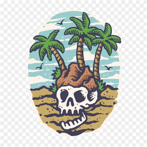 Create stunning cartoon videos for your brand that will leave your audience in awe! Summer Skull Island Cartoon Style T-Shirt Design on ...
