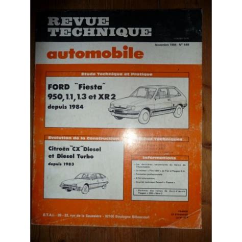 Rta Revue Technique Ford Fiesta Depuis 1984 950 11l 13l Et Xr2