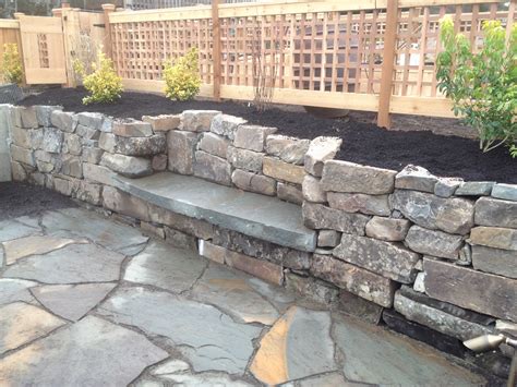 Dry Stack Retaining Wall With Bench Fasoldt Gardens