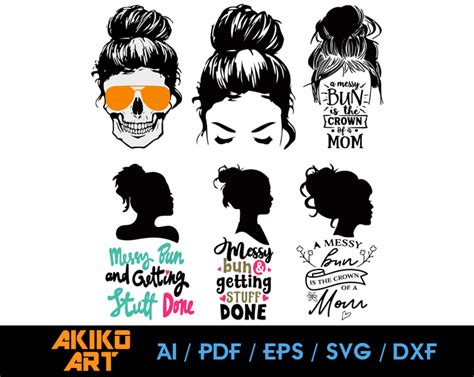 Svg file projects using your cricut explore, silhouette cameo and more, create your diy shirts, decals, and much more using your cricut download free svg files for your next diy project. Messy Bun vector | Messy Bun Skull dxf | eps | by Akiko ...