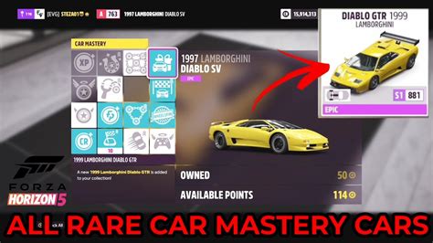 Forza Horizon 5 All Car Mastery Skill Tree Cars And How To Unlock Them