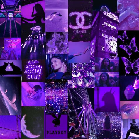120 PCS Purple Collage kit baddie euphoria aesthetic room.