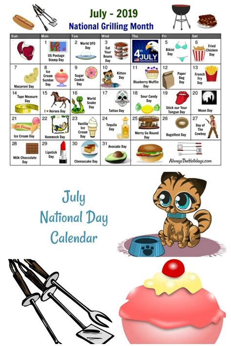Get Your Printable July National Days Calendar National Day Calendar