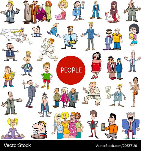 Cartoon People Characters Collection Royalty Free Vector