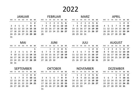 Jahreskalender 2022 Zum Ausdrucken Kostenlos Kostenloser