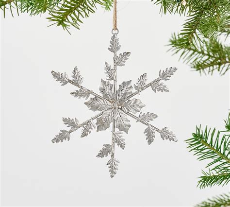 Silver Snowflake Ornament Pottery Barn