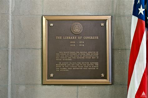 First Library Of Congress Plaque Architect Of The Capitol