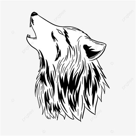 Wolf Howl Hd Transparent Hand Drawn Cartoon Wolf Howling Line Black