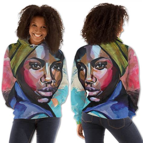 African American Hoodies Beautiful Black Girl All Over Print Womens Hooded Sweatshirt