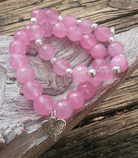 Pink Jade Bracelet Faceted Pink Jade By Eandsjewelrydesigns